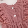 thumbnail image 5 of ZEHJUHAN Infants Baby Girl Ruffle Bubble Romper One-Piece Shorts Jumpsuit with Mesh Butterfly Sleeves Summer Outfit Pink，6-9M, 5 of 7