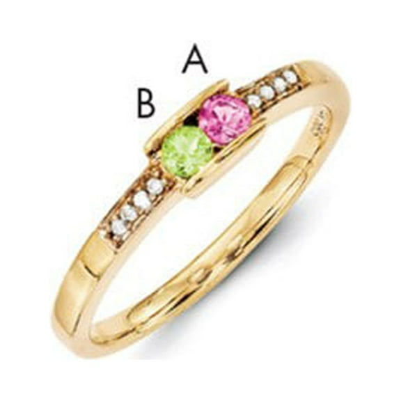 14K Yellow Gold Ring Band Mother's & Family Semi Mount Diamond center Stone Mounting 4 mm