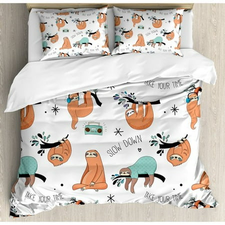 Ambesonne Sloth Duvet Cover Set Walmart Com