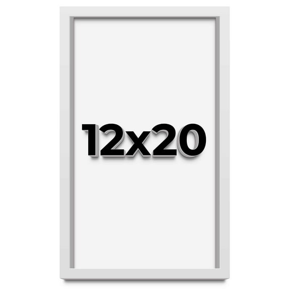 12x20 Shadow Box Frame White | 1 Inches Deep Real Wood Contemporary Shadowbox Display Frame | UV