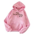 thumbnail image 2 of gbyLJF Oversized Graphic Print Hoodies for Women Lightweight Sweatshirt Trendy Fleece Pocket Pullover Tops A02_Pink XL, 2 of 3