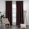 thumbnail image 2 of 3S Brother's Extra Long Solid Luxury Matte Velvet Soft Curtain Currant-Sangria Single Panel Hanging Back Tap & Rod Pocket Home Décor 5-25 Feet Custom Made Curtains -Made in Turkey Each(52"x108"), 2 of 7