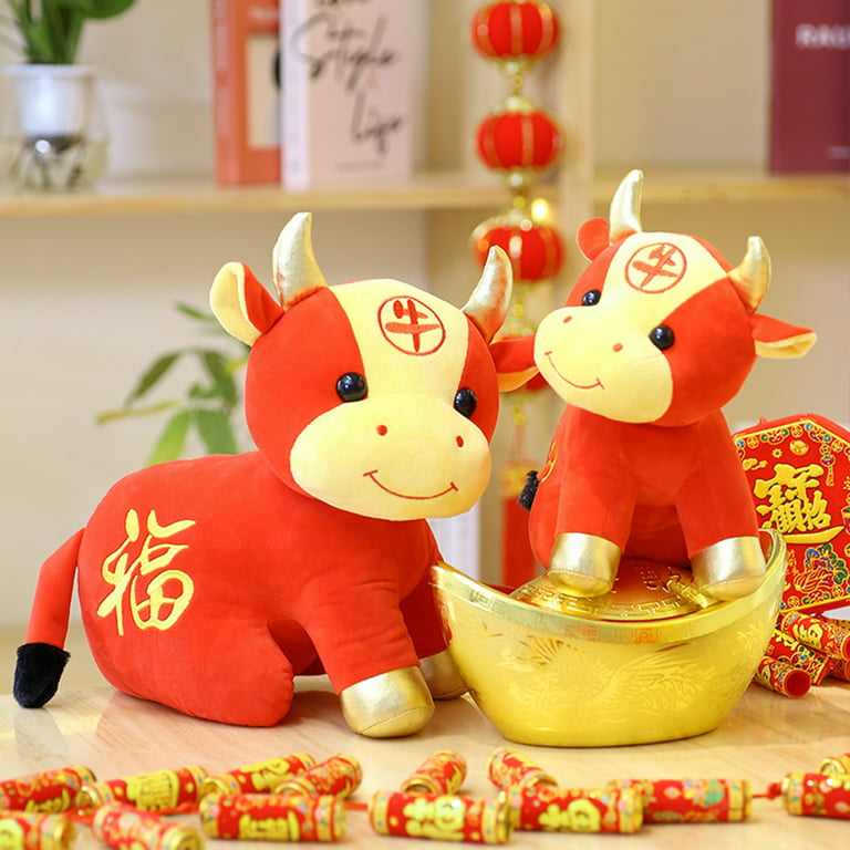 Animal Toys Doll Cattle Mascot Chinese Zodiac For Children Girls Cows Plush  Lovely New Year Gifts 2021 Setting Ox Dolls 