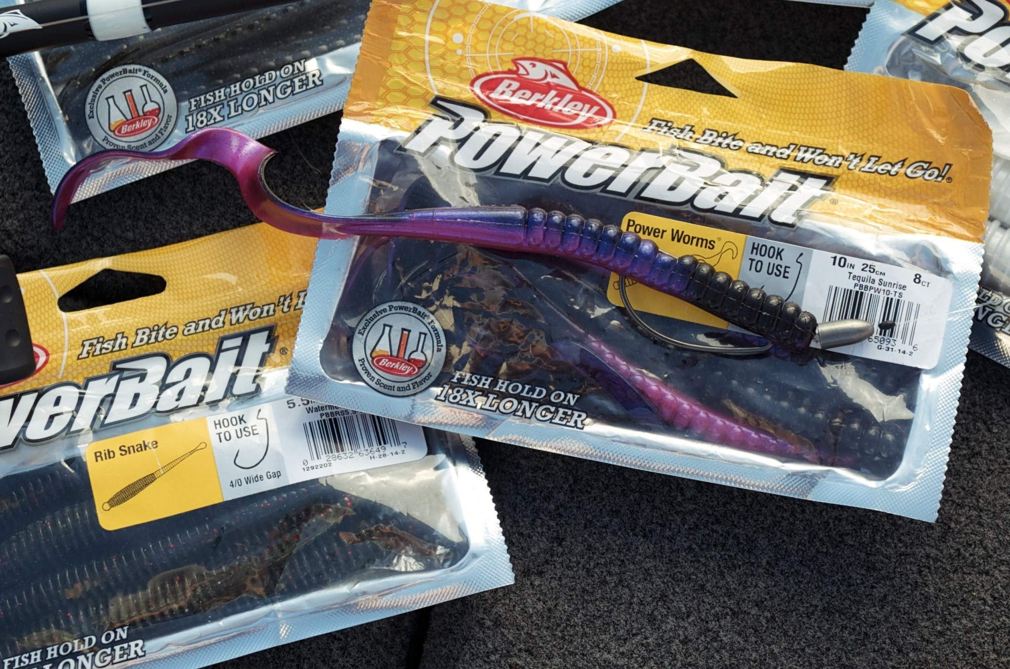 Berkley PowerBait® Power Worm Fishing Bait, Black Grape, 7in
