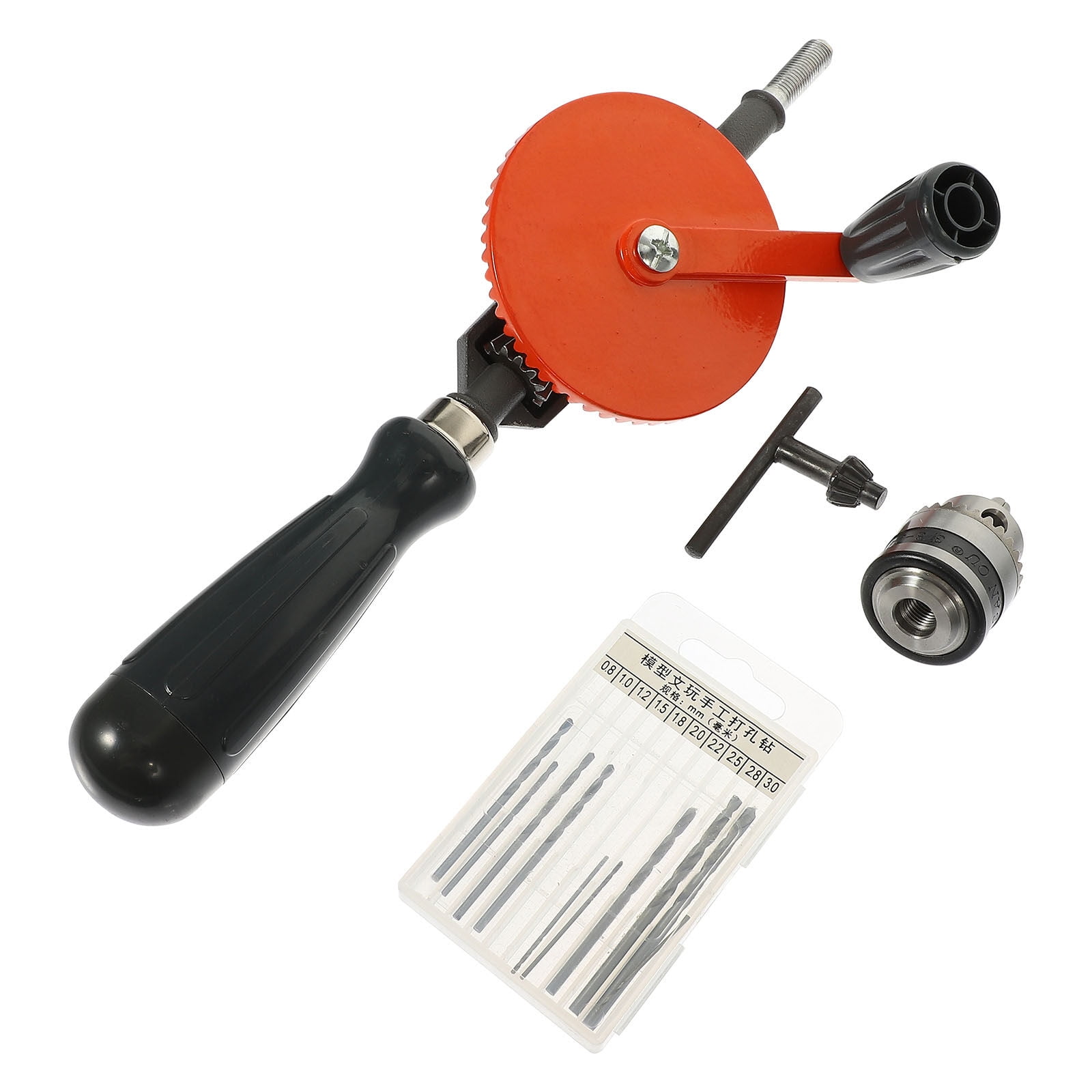 FESTFENDS Hand Powered Drill 1 Set with Drill Bits for Woodworking and Diy Accessories Assorted