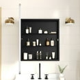 thumbnail image 3 of Merrick Lane 24" x 30" Reversible Bathroom Wall Medicine Cabinet with Rounded Rectangular Beveled Mirror and Silver Metal Frame and Shelves, 3 of 11