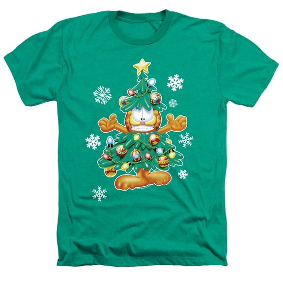 Garfield Tree Adult Heather T-Shirt Kelly Green