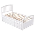 thumbnail image 3 of Aukfa 6 Drawers Platform Storage Bed, Solid Wood Captain Bed, Twin Size - White, 3 of 9
