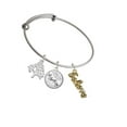 thumbnail image 2 of Delight Jewelry Goldtone Crystal Script ''Believe'' Silvertone Let Things Go Tree Charm Bangle Bracelet, 2 of 4