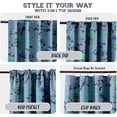thumbnail image 3 of Vargottam Cotton Curtains for Windows - 3-in-1 Rod Pocket/Back Tab Short Window Drapes - Light Filtering Cotton Panels - Set of 2, 52"x63" - Rose Vine And Bird Print (Blue), 3 of 8