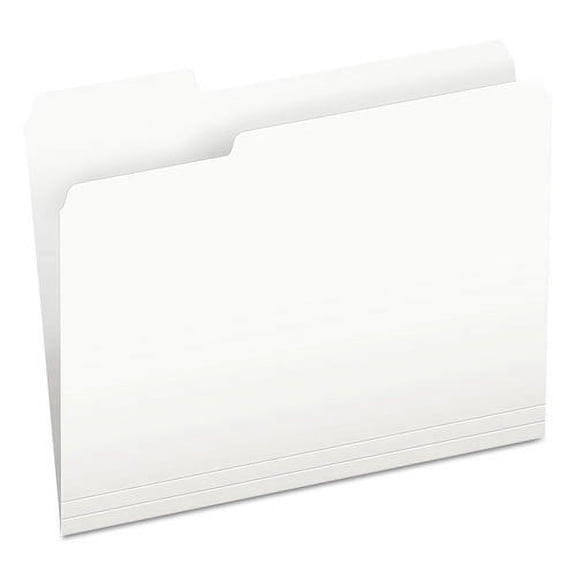 Colored File Folders, 1/3-Cut Tabs, Letter Size, White, 100/box | Bundle of 5 Boxes