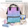 thumbnail image 5 of Xecao Multicolor Glitter print Large Capacity Nappy Bag is a multi-functional waterproof travel backpack, perfect as a nursing bag or mummy backpack for women, 5 of 6