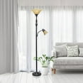 thumbnail image 6 of Elegant Designs 71.75" 2-Light Mother Daughter Floor Lamp w/ Amber Marble Glass Shades, Restoration Bronze, 6 of 12
