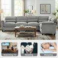 thumbnail image 3 of Bonzy Home Convertible Sectional Sofa, L‑Shaped Couch, Ultra‑Comfort Seating – Configurable for Living Room & Family Room; Gray, 3 of 7