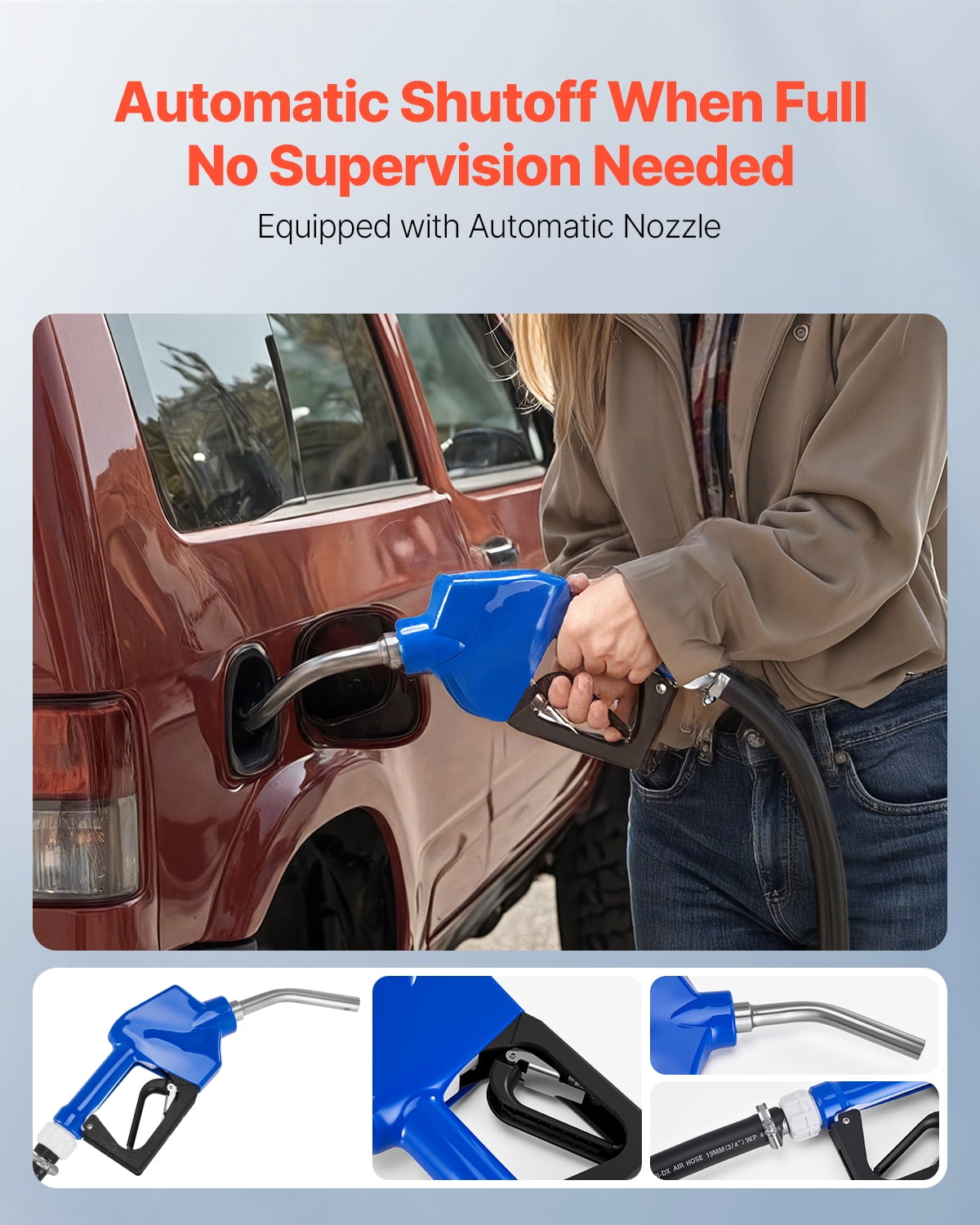 VEVOR 110V DEF Transfer Pump Kit, 8 GPM, Diaphragm Self Priming Electric Water Pump for Diesel Exhaust Fluid Urea, with Mounting Bracket Flow Meter Automatic Nozzle Hose, for Liquid Transportation