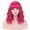 Hot Pink, variant on RightOn Orange Wig for Women Orange Wig with Bangs Short Curly Wavy Wig Light Orange Wig Synthetic Wig with Wig Cap