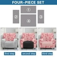 thumbnail image 5 of SCRAWLGOD Cherry Blossom Pink Recliner Cover 4-Piece Recliner Chair Covers Lazyboy Recliner Cover Furniture Protector Cover with Storage Pocket Reclining Slipcovers, 5 of 7