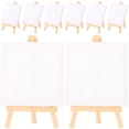 thumbnail image 4 of 1 Ensemble de Mini Chevalets pour Peinture sur Toiles Bois Blanc Forme Carrée Structure Triangulaire Portable, 4 of 8