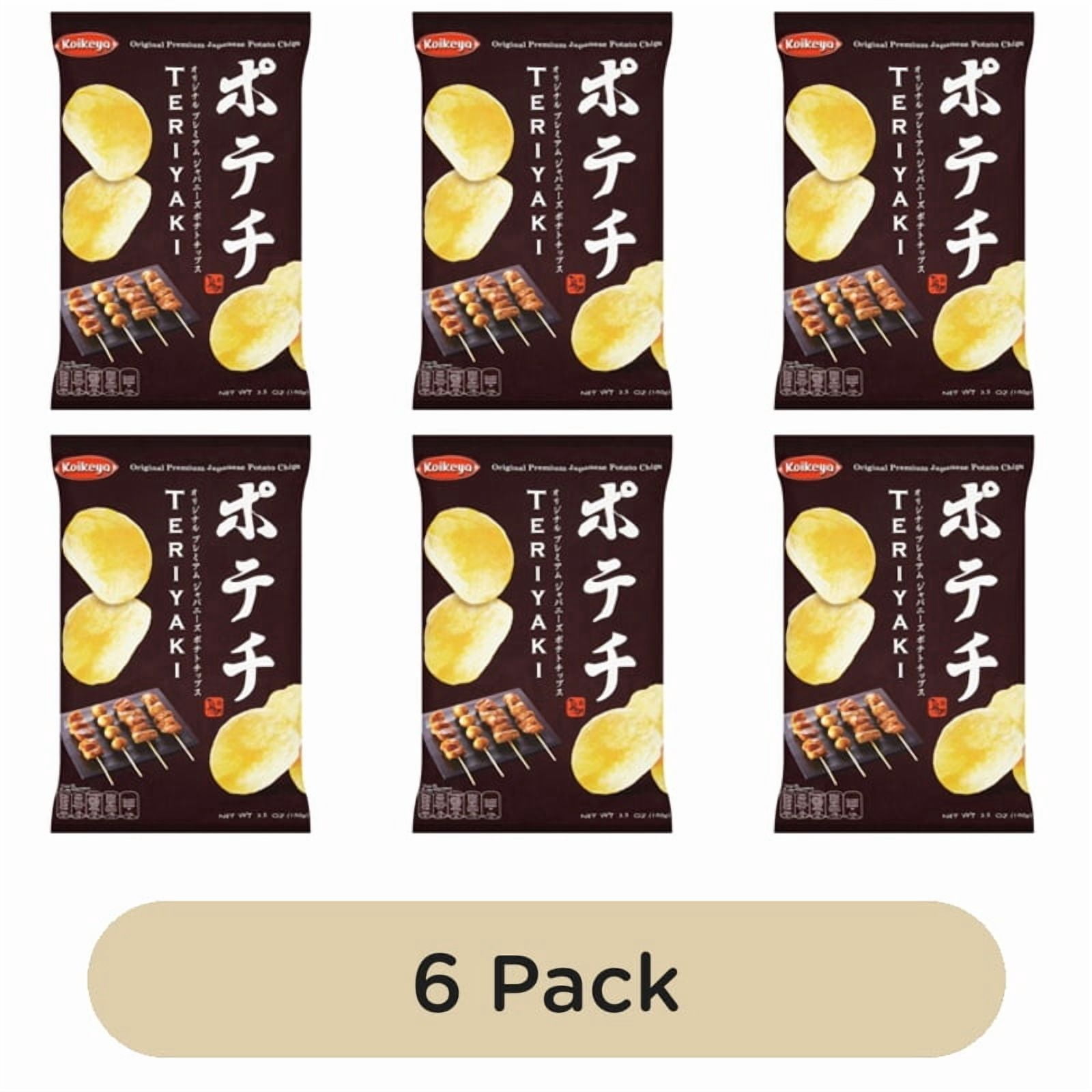 Koikeya Original Premium Japanese Potato Chips Teriyaki 100g, British Import (Pack of 6)