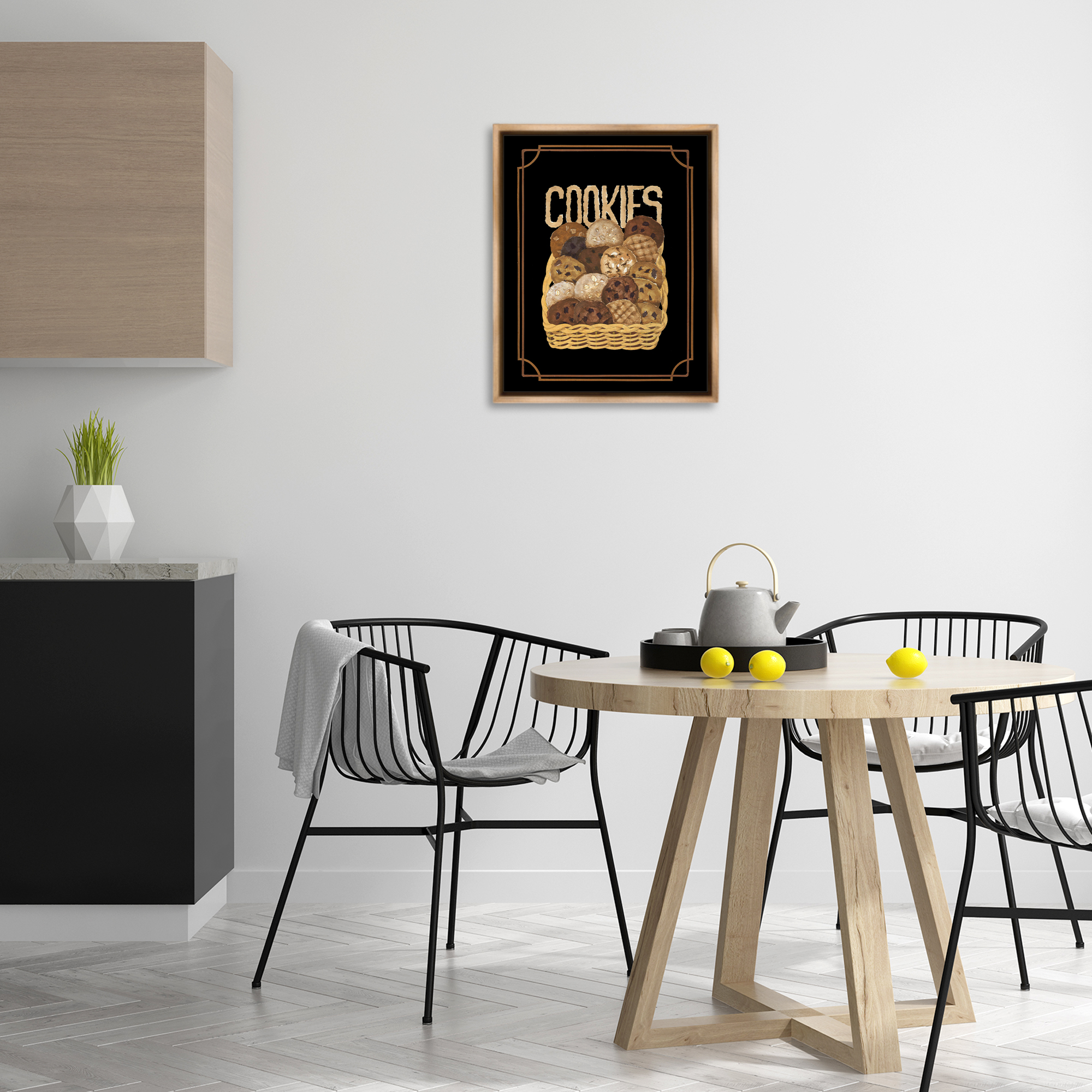 Stupell Industries Assorted Cookie Basket Food & Beverage Painting Brown Floater Framed Art Print Wall Art, 17 x 21