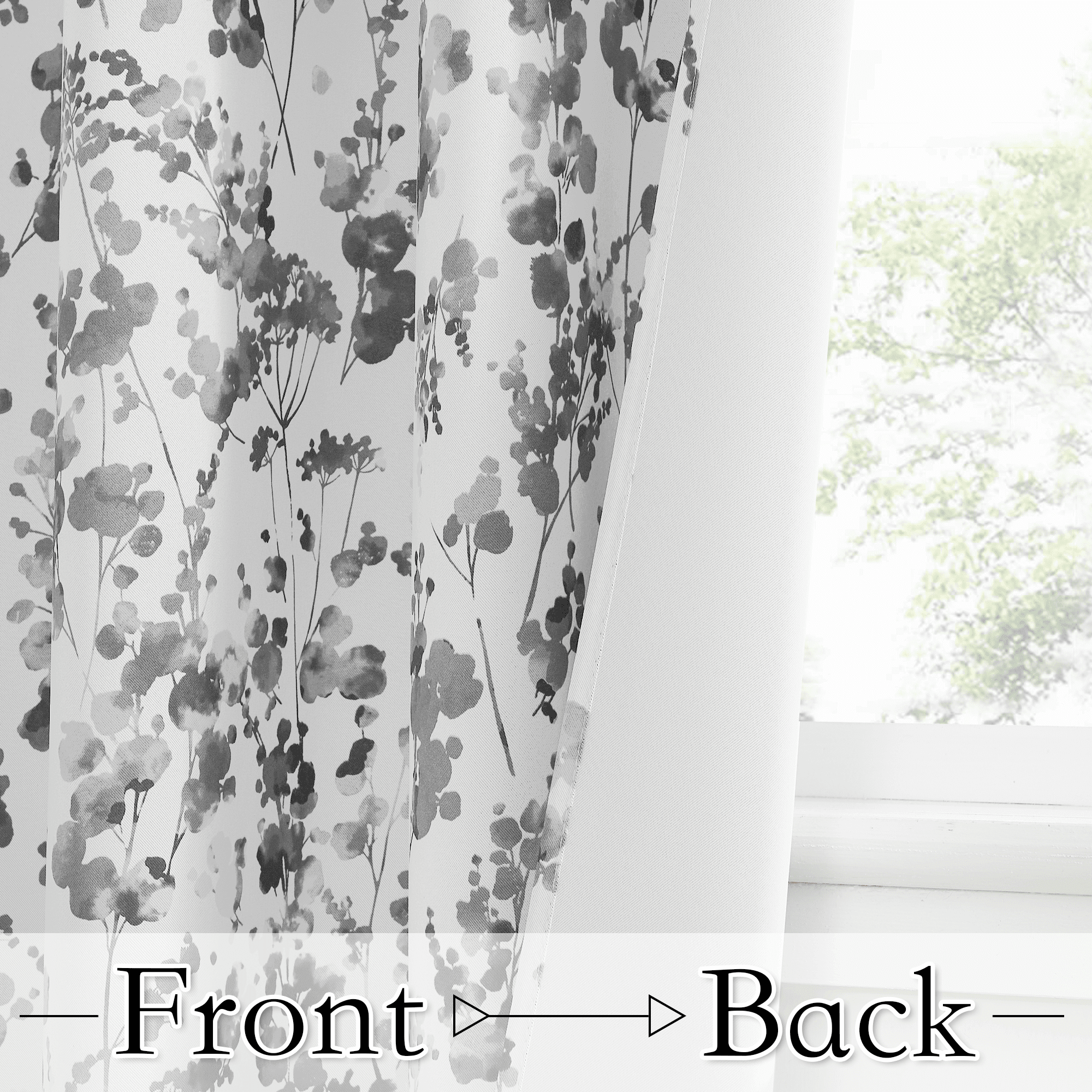 NICETOWN Blackout Curtains for Kitchen, Watercolor Dots Painting Light Blocking Curtains Thermal Insulated Privacy Drapes for Bedroom, Grey, 52"x63", 2 Panels