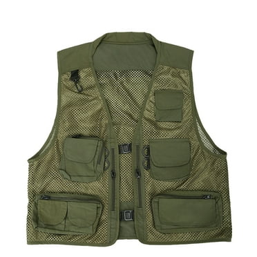 OOKWE Multi Pockets Vest Men Summer Mesh Breathable Photography Waistcoat Reporter