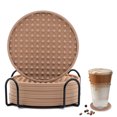 thumbnail image 1 of Hweilai Desk Protection Rubber Coaster with Holder, Non-Slip and Heat Resistant Coaster, 1 of 6
