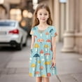 thumbnail image 5 of Mlqidk Girls Summer Dress Size 10-12 Twirl Beach floral print Short Sleeve Dresses Summer Kids Crew Neck Princess Vacation Outfits Party Sun Dresses 4-5 Years, 5 of 5