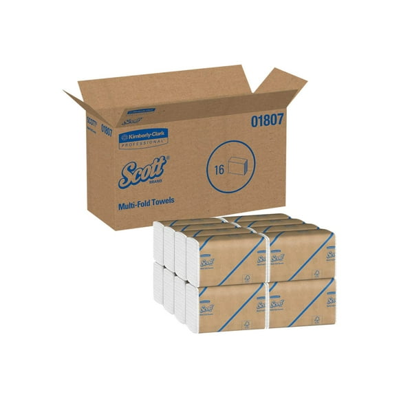 Scott - Paper towel - recycled fibers - 250 sheets - multifold - white (pack of 16)