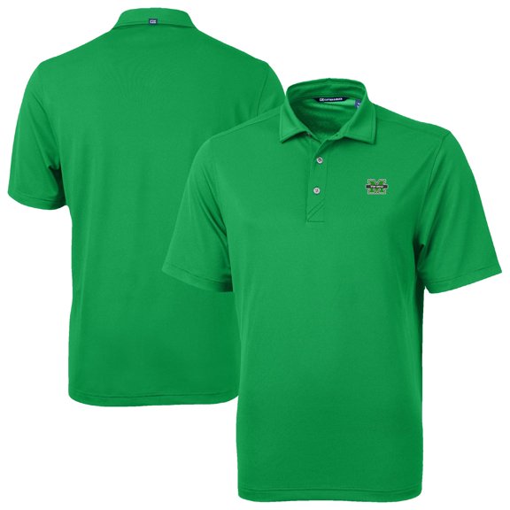 Men's Cutter & Buck Kelly Green Marshall Thundering Herd Virtue Eco Pique Recycled Polo