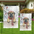 thumbnail image 4 of Playful Bullmastiff Welcomes Winter Snowy Day with Cardinal Bird Garden Flag 12x18in Double Sided Dog Lover Outdoor Decor - 2017, 4 of 5