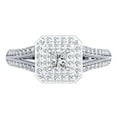 thumbnail image 3 of Dazzlingrock Collection 0.50 Carat (ctw) 14K Princess & Round Diamond Split Shank Bridal Halo Ring 1/2 CT, White Gold, Size 10, 3 of 4