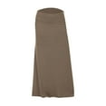 thumbnail image 4 of Fgnfyis Women's Flowy A-Line Skirt Casual High Waist Pleated Midi Skirt for Daily Wear Comfortable Stretchy Soft Fabric Fashionable and Versatile Khaki M, 4 of 4