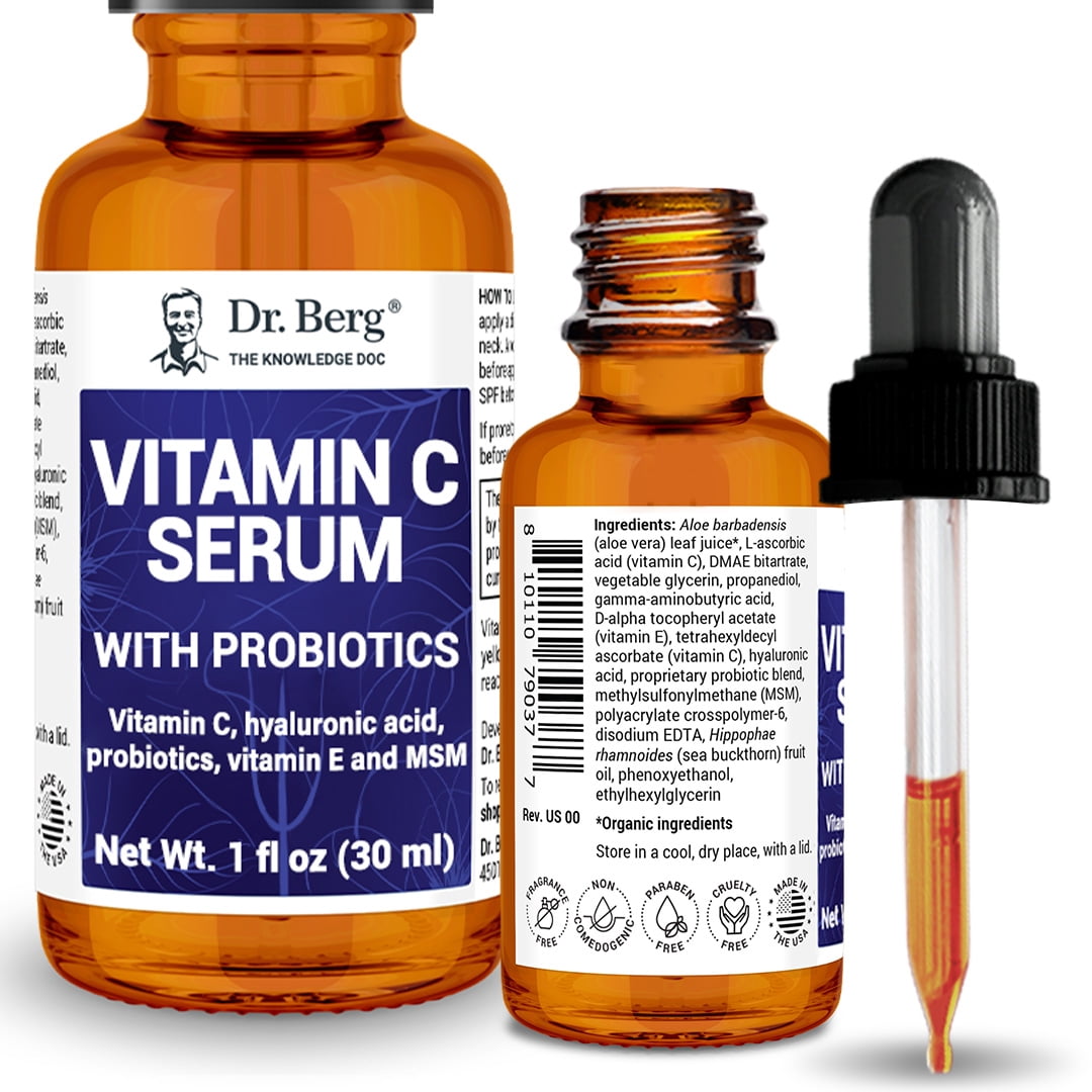 Dr. Berg Vitamin C Serum with Probiotics and Hyaluronic Acid Face