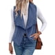 thumbnail image 2 of Chaleco Informal Sin Mangas de Felpa para Mujer, Otoño e Invierno, Tipo Cárdigan. Azul L, 2 of 10