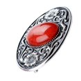 thumbnail image 3 of Vintage Tang Design Flower & Glass Pattern Gorgeous Smooth 4x3cm Hebillas de cinturón ovaladas de piedras para mujeres Hombres Joyería rojo Salvador Hebillas de cinturón, 3 of 5