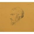 thumbnail image 2 of Johann Peter Krafft 17x15 Gold Ornate Wood Frame and Double Matted Museum Art Print Titled - Study of a Bearded Man (1826), 2 of 4