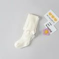 thumbnail image 2 of Caoirhny Baby Girls Tights Cable Knit Seamless Leggings with Bow Toddler Girl Cotton Pantyhose, 2 of 5