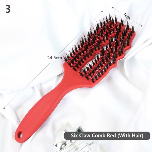 Cepillo para el cabello Peine para masaje del cuero cabelludo Cepillo para el cabello BristleNylon Mujeres Wet Curly Detangle Cepillo para el cabello para salón Peluquería Herramientas de peinado Gao Jinjia LED