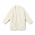 thumbnail image 5 of felwors Girls Cardigan Open Front Popcorn Knit Long Sleeve Sweaters Coat | Oversized, Fuzzy Knit Outwear, with Pockets, Warm Winter Cardigans, 5 of 7