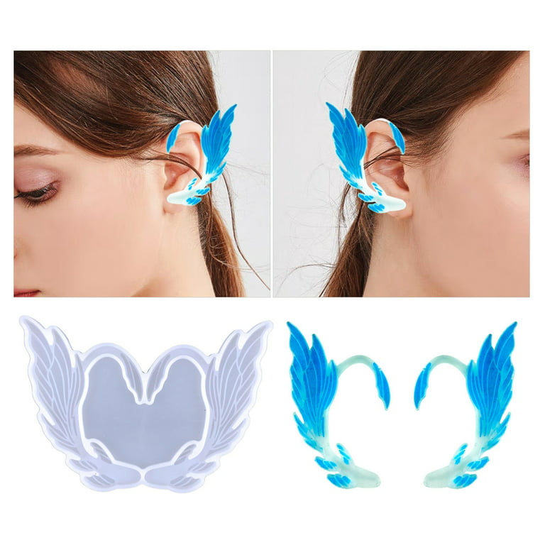 Angel Wings Girl Face Shape Earring Silicone Molds for Making Resin Jewelry Epoxy Resin Molds Earring Jewelry Resin Silicone Casting Molds for DIY Women