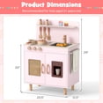 thumbnail image 3 of Gymax Play Kitchen w/Realistic Ice Maker Stove Accessories & Water Sink Storage Pink, 3 of 10