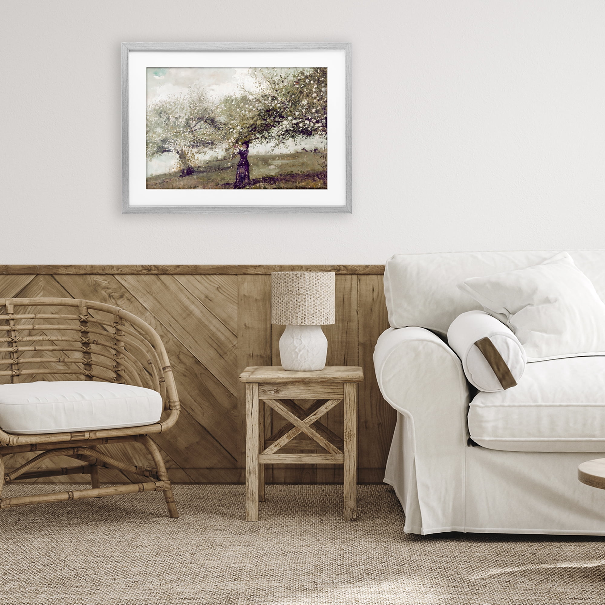 Stupell Industries Vintage Gathering Spring Blossoms Gray Framed Print Under Glass, design by Leah Straatsma