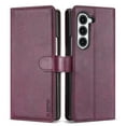 thumbnail image 6 of ELEHOLD Case for Samsung Galaxy Z Fold 5, Shockproof PU Leather Wallet Case with Credit Card Holder Kickstand,Winered, 6 of 6
