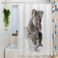 thumbnail image 3 of Funny Koala Shower Curtain Set, Waterproof Shower Curtains for Bathroom, Cute Art Fun Lovely Animals on Toilets Washable Fabric Cloth Bath Curtain for Bathtub Decoration with Hooks 72x78 Inches, 3 of 9