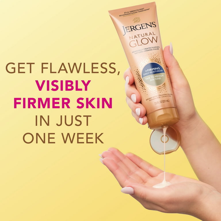 Jergens Natural Glow Firming Daily Moisturizer, Self Tanner, Fair