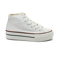 thumbnail image 3 of Victoria Girls Tribu Canvas High-Top Platform Trainers, White,3 M US, 3 of 7