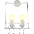 thumbnail image 1 of Appliques Murales Intérieures Créatives LED pour Chambre à Coucher Dessin Animé Petites Personnes Balançoire Lampe Murale Mini Poupée Réglable Appliques Murales Éclairage Décor Métal Lampes de Chevet Modernes 1xe26 (Noir, 1 of 8