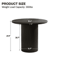 thumbnail image 6 of Rophefx 35.4" Solid Wood Round Dining Table with Handcrafted Relief Pedestal,Circle Dining Table,Black, 6 of 9