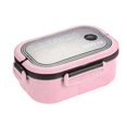thumbnail image 3 of Contenedor de almuerzo Bento Box Sunnimix 2 Capas 3 compartimentos Fácil de Limpiar portátil Rosa roja, 3 of 7